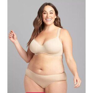 Cacique Beige Balconette Bra Hidden Underwire Plus Size 46 D 1520